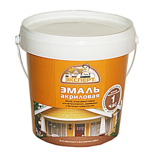 Эмаль акриловая ЭКСПЕРТ, 2,5кг, белая глянцевая