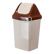 Контейнер для мусора СВИНГ беж мрамор 9л