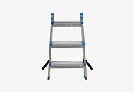 97983 Стремянка двухсторонняя Сибртех 3 ступени, сталь профиль, стальные ступени