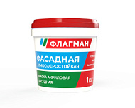 Краска ФЛАГМАН акриловая, фасадная, белоснежная 1,0 кг