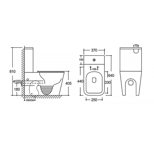 AZ-8303D Black King унитаз-компакт безободковый, с сиденьем микролифт,дюропласт, черный