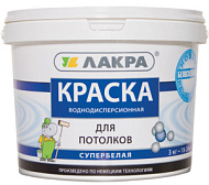 Краска Лакра для потолков акриловая 14кг, белоснежная