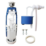 Арматура для сливного бачка с боковой подводкой, кнопочный двухуровневый клапан