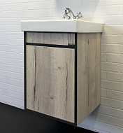 Тумба-умывальник Comforty Вена 45, с раковиной Адриана 45, дуб дымчатый, 450*620*450