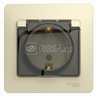 275157 Розетка 1-м СП Glossa 16А IP44 с защ. крышкой защ. шторки с заземл. в сборе бел. SchE GSL0001