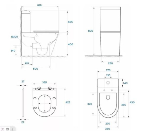 Унитаз-компакт Vinchi Ravenna, безободковый, с быстросъемным сиденьем, микролифт