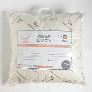 Подушка "Этель" Овечья шерсть 70*70 см, тик,