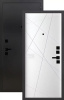 Дверь металлическая Паутинка 2050*860мм Букле черный/белый матовый, левая