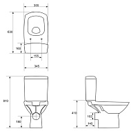 Унитаз-компакт Cersanit Carina New Clean On 011, белый, дюропласт с микролифтом, тонкое