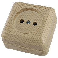 Розетка TDM 2П открытой установки IP20 10А, сосна Ладога
