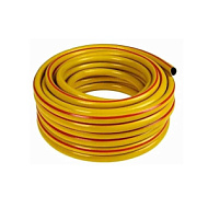 Шланг ПВХ 1/2" 12*16мм, 25м, 3-сл, армир, толщ. 2мм, желтый с красной полосой "Акварель"