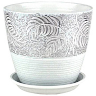 Горшок керамический Бутон Роспись Палеолит серый 2л.