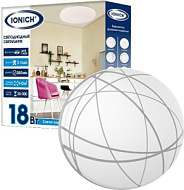 Светильник светодиодный 2220 18Вт 6500К IP20 1260лм d260х55мм бытовой настенно-потолочный IONICH