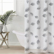 1152762  Штора для ванны Доляна «Чёрно-белые листья», 180×180 см