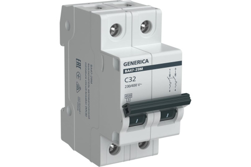 Выключатель автоматический модульный GENERICA 2п C 32А 4.5кА ВА47-29М MVA21-2-032-C-G