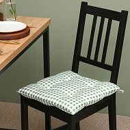 7810955 Сидушка на стул Этель "Клетка" 40х40 см, цв. зелёный, 100% полиэстер