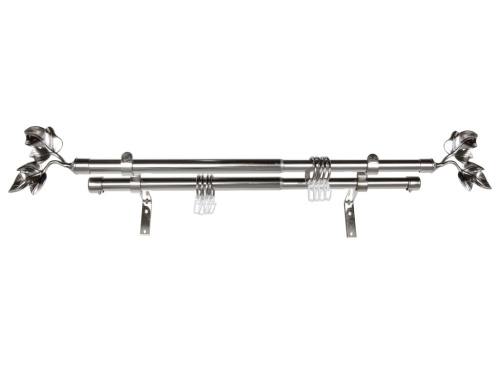 Карниз Телескопический MAGELLAN двухрядный наконечник Лист нержавеющая сталь 160-300см