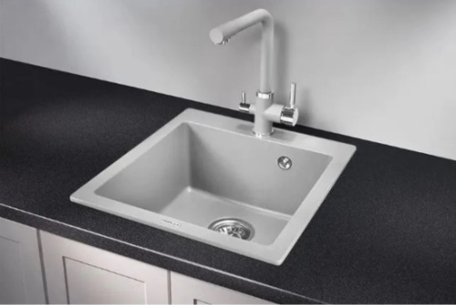 AG4C3 Мойка AGATA, серый, кварцевая, квадратная, глянцевая 545*485*170 мм