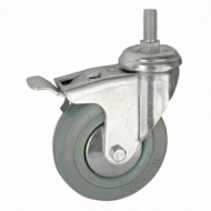 Опора колесная аппаратная 50мм поворотная с торм., крепл. с болтом 27 кг