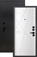 Дверь металлическая Паутинка 2050*860мм Букле черный/белый матовый, левая