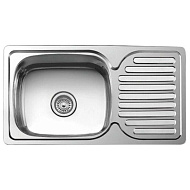 Мойка кухонная LEDEME, универсальная, прямоугольная, врезная, нерж, с сифоном 0,8 мм 760*420*180 мм