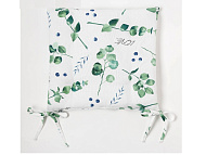 Сидушка на стул "Доляна" Eucalyptus 42х42х7 см, 100% хлопок, 164 г/м2