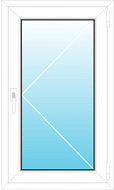 Окно ПВХ 600*900мм однокамерное, одностворчатое, поворотное , правое