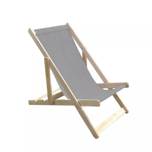 Кресло-шезлонг складной деревянный/тканевый, цвет микс, 120*58*80