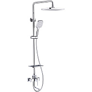 LM0562C Смеситель для душа Lemark Evitta, хром, Тропический душ 300*200мм, лейка 3 режима, с изливом