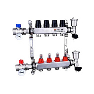 Коллекторная группа TIM 1", 4 хода, нержавеющий корпус,  с расходомерами "КВАДРАТ"