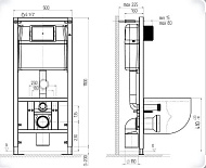WC1110 Инсталляция АНИ Пласт  1350х500х225 мм без кнопки
