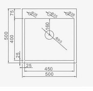 KN505003  Кухонная мойка Knois, белая, нерж. сталь, 500*500*220 мм