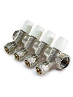 Коллектор вентильный для отопления теплого пола и водоснабжения с евроконусами-4 выхода