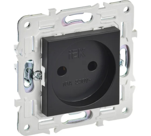 Розетка SKANDY 10А без заземл. без защ. шторок SK-R02Bl черн. IEK