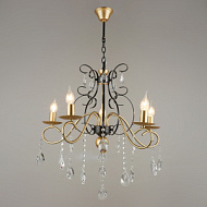 Люстра NH4752/5 COPPER+BK медь/черный/хрусталь 5x40W E14 d605 h860, QH21