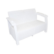 Диван «Ротанг», 127 × 70 × 79 см, без подушек, белый