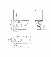 Унитаз-компакт Cersanit JUST 031, белый, 2 режима, термопласт с микролифтом KO-JUS031-3/6-PL