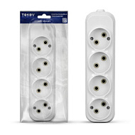 Колодка удлинителя 4-м TOKOV ELECTRIC 10А без заземл. АБС-пластик бел. TKE-C01-KU4