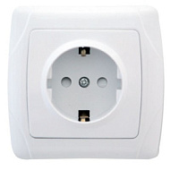 84925 Розетка UNIVersal Маргарита 1-м СП 16А с/з белая М0028