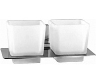 Стакан для щеток Haiba, хром, двойной HB8808