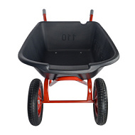 Тачка строительная 'ЧИБИС' 130л/320кг усил (2 пневмокол 3.25-8 полимер кузов АНТИУДАР ) 6418-1S