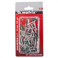 40674 Заклепки MATRIX 3,2 х 8 мм RAL 6005 (темно-зеленый), 50 шт