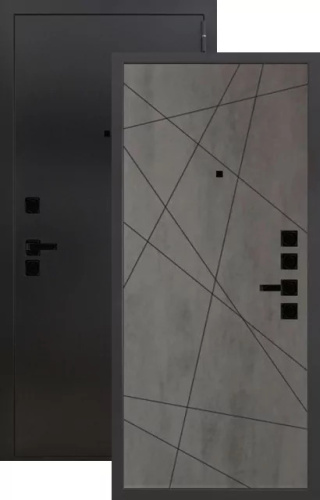 Дверь металлическая Паутинка 2050*860мм Букле черный/ бетон графит, левая