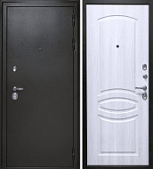 Дверь металлическая 3К ЛЮКС-1  Антик серебро 2050*860 Белый снег, левая