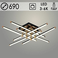 Люстра 1031/6 BK+GD черный/золото 6x12W LED 3000-6000K ПДУ(ИК) диммер d690 h145, 24