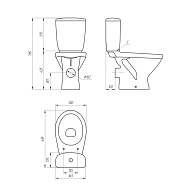 Унитаз-компакт Cersanit Melar горизонтальный выпуск, сиденье дюропласт с микролифтом.