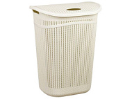 М1895 Корзина д/белья 55 л 'Вязание' белый ротанг (М-Пл)