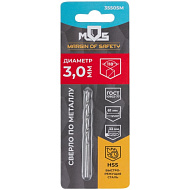 35505М Сверло по металлу MOS 3,0 x 61 мм, HSS, угол заточки 118°, блистер