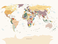 Фотообои Flizelini Карта мира 2,7*2,7м