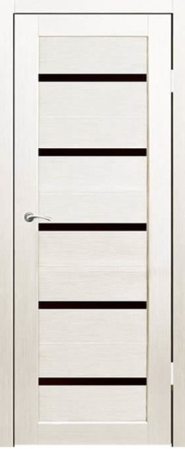 Дверное полотно модель №5 700*2000мм Эшвайт черное стекло Экошпон АКЦИЯ!